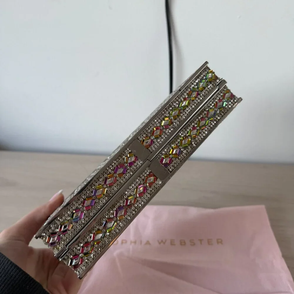 Sophia Webster Clara Clutch Box Bag Crystal Embellished - Picture 11 of 14